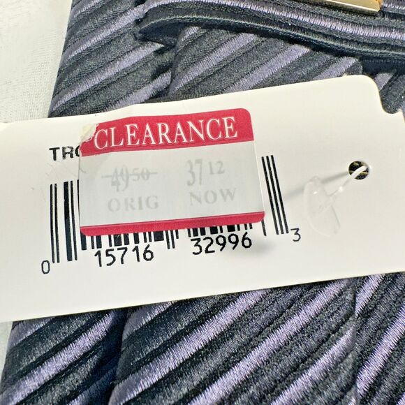 Donald J. Trump Signature Collection Tie Black/Blue/Gray Stripes 100% Silk NWT - Picture 6 of 6